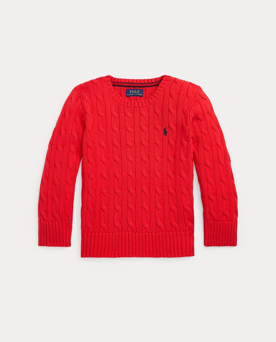 

Красный свитер косой вязки для мальчика Polo Ralph Lauren, красный
