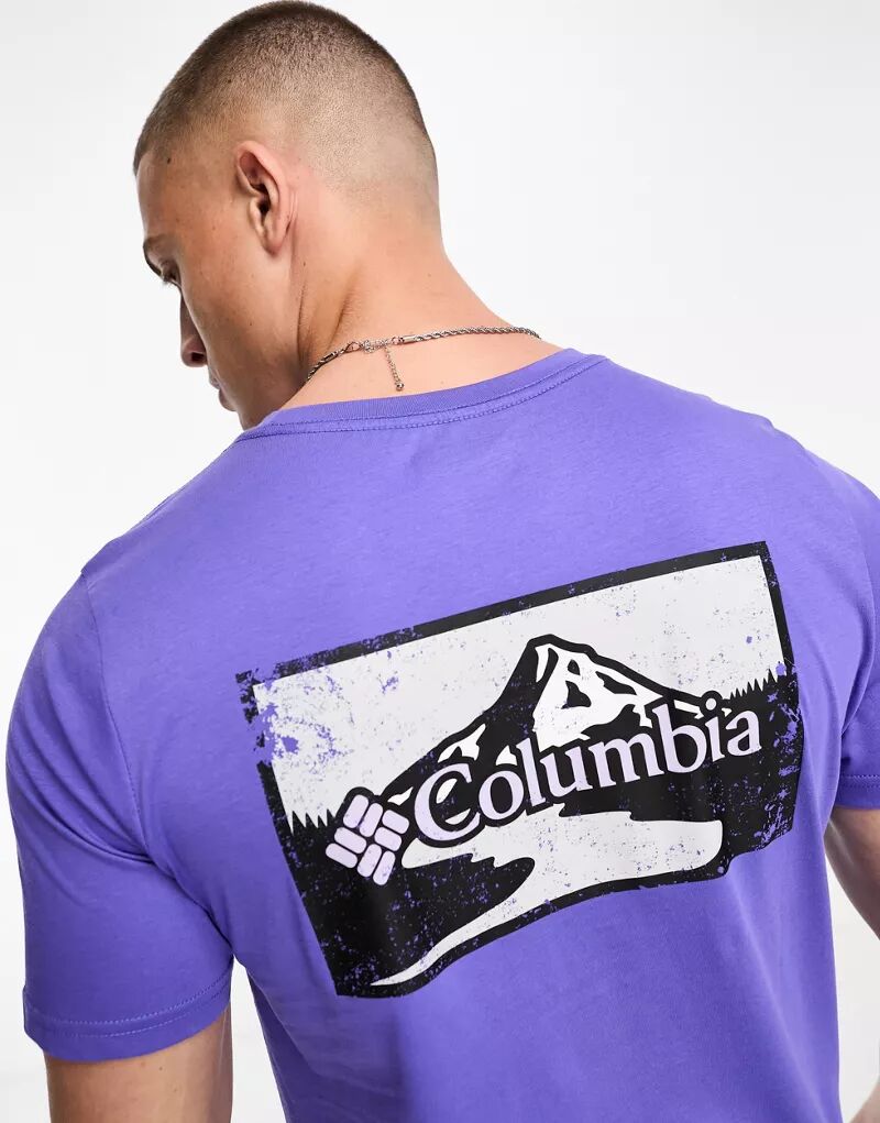 Фиолетовая футболка Columbia Rapid Ridge с графическим принтом на спине, эксклюзивно для ASOS