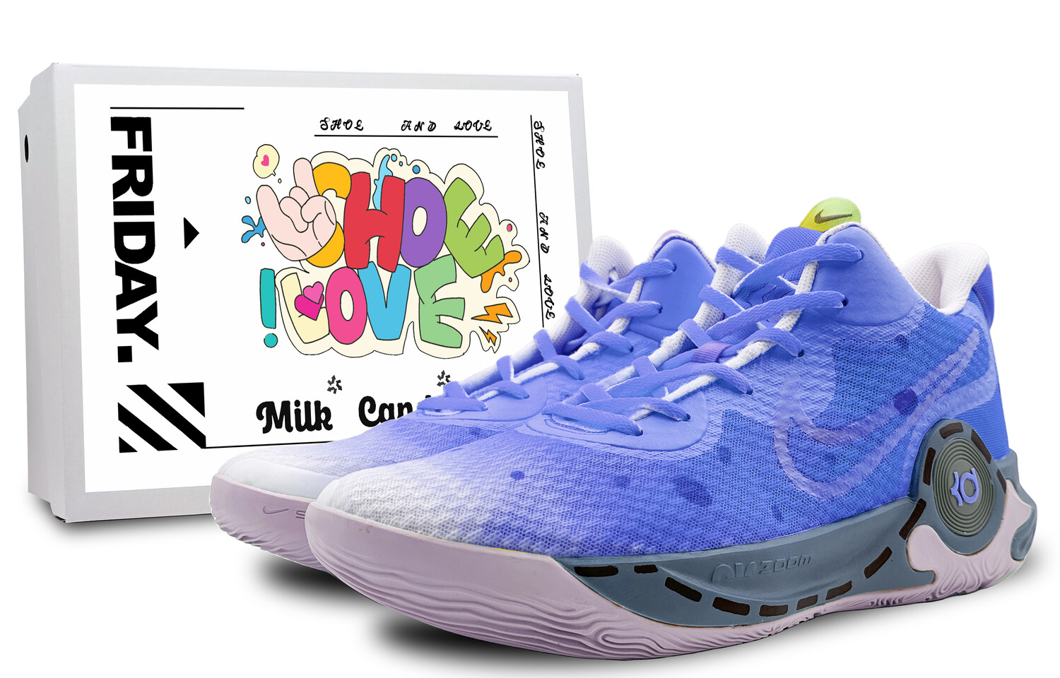 

Кроссовки Nike KD Trey 5 IX Vintage Basketball Shoes Unisex Mid-top Blue, светло-фиолетовый