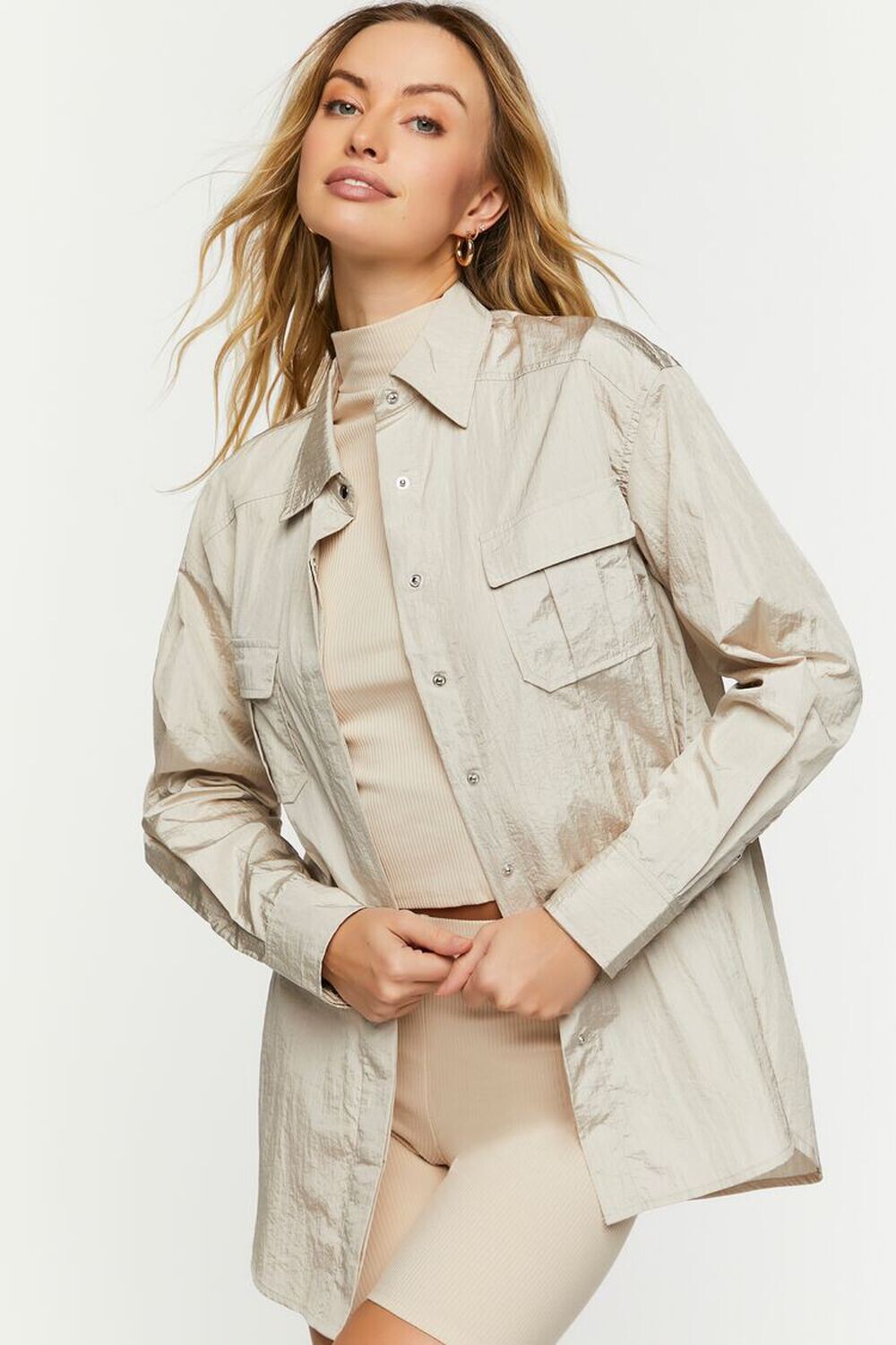 

Куртка с карманом и клапаном Forever 21, серый