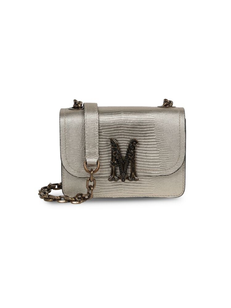 

Кожаная сумка через плечо с логотипом Moschino, золото