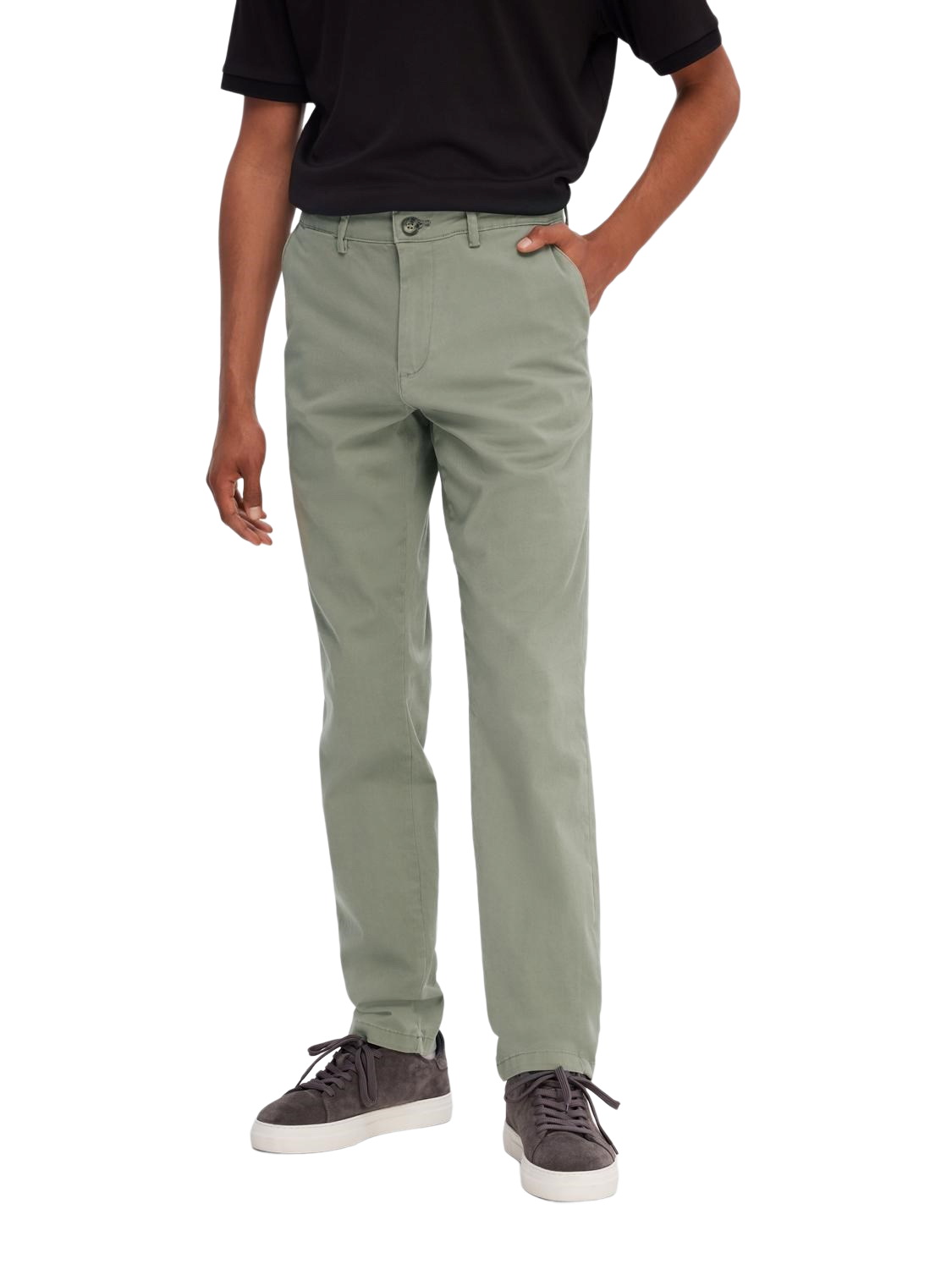 Тканевые брюки SELECTED HOMME Stoff/Chino SLHSLIM NEW MILES slim, зеленый