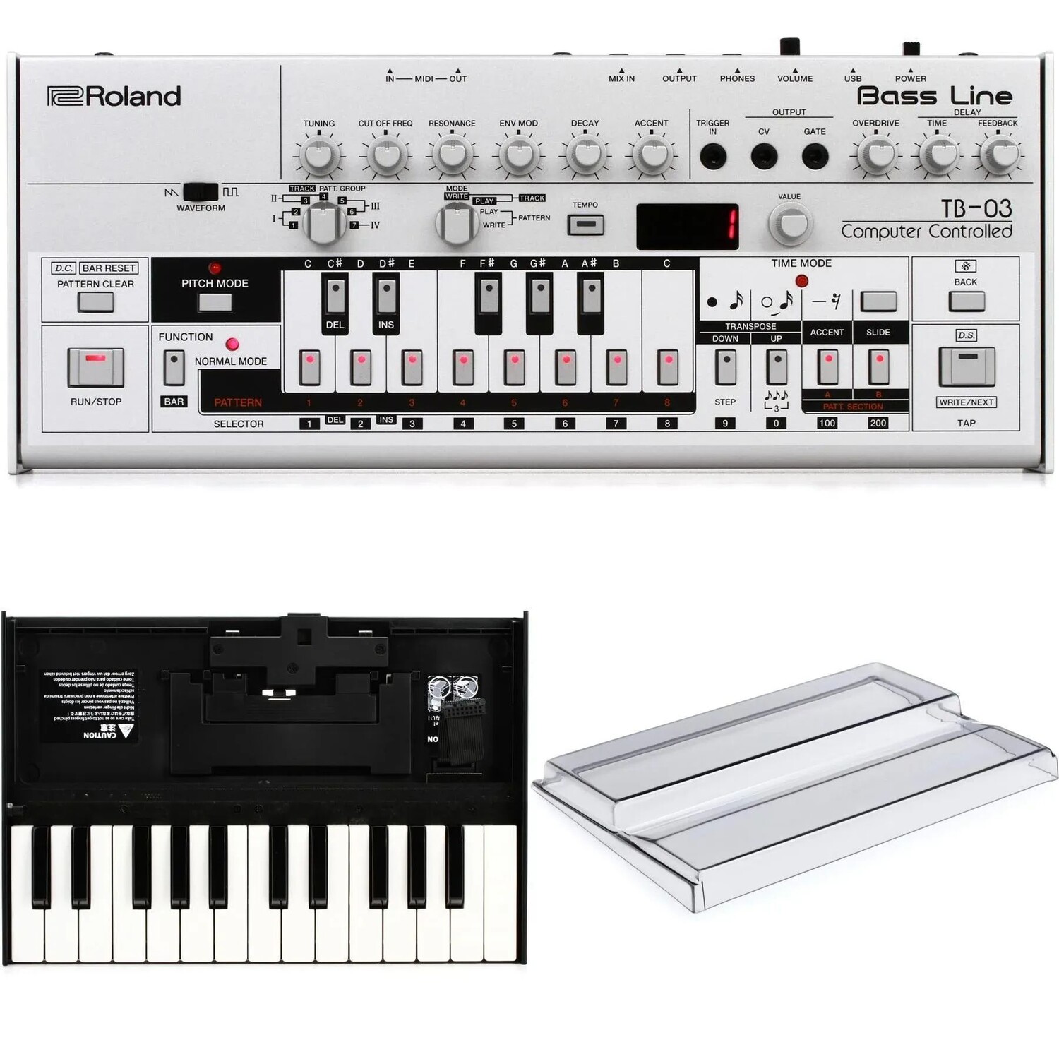

Roland TB-03 Синтезатор басовой линии с клавиатурой и комплектом Decksaver