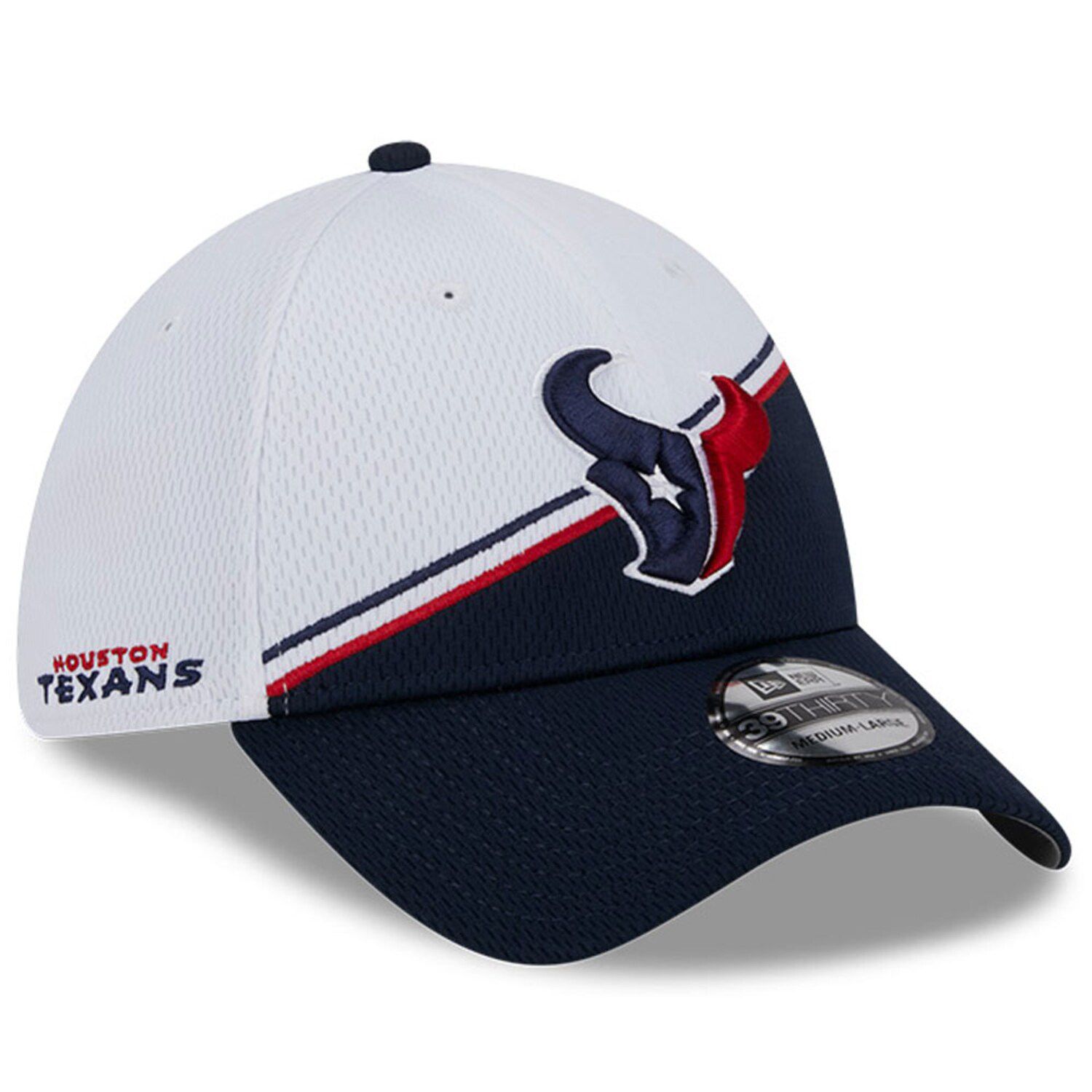 

Мужская кепка New Era белая/темно-синяя Houston Texans 2023 Sideline 39THIRTY Flex Hat