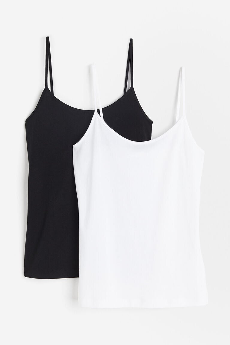 

Комплект из двух топов из джерси с ремешками H&M, белый