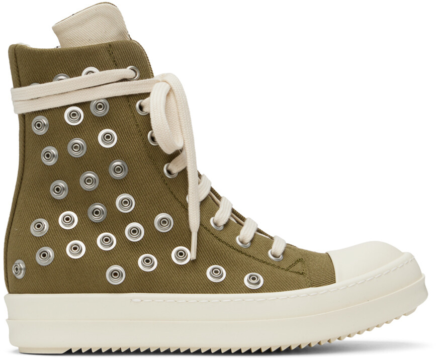 

Кроссовки цвета хаки с заклепками Rick Owens DRKSHDW