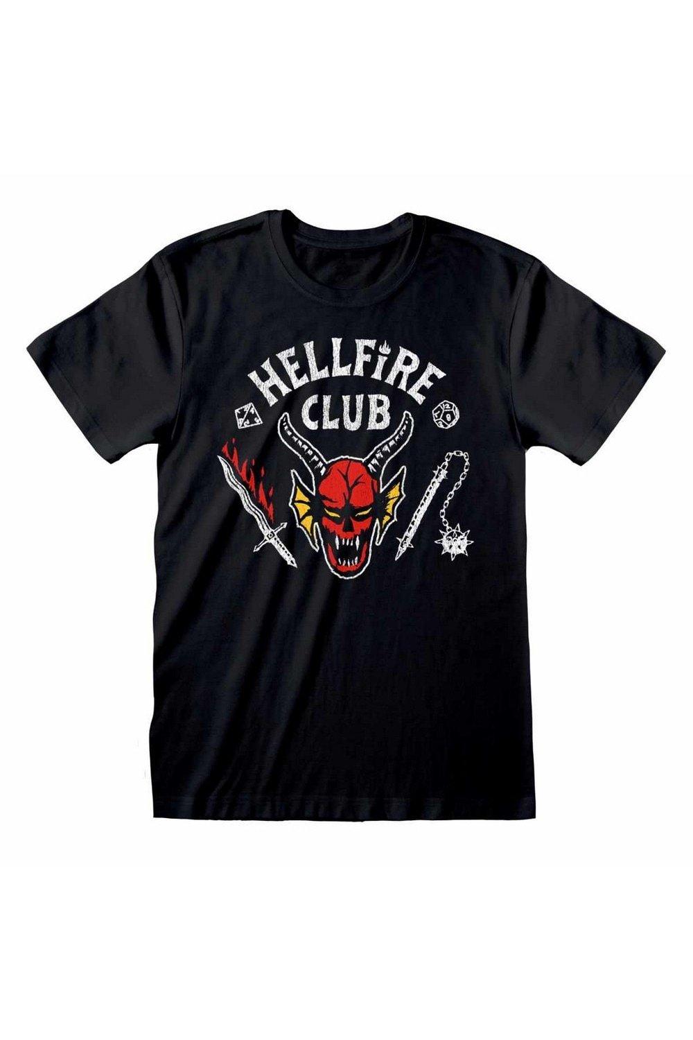 Футболка с логотипом Hellfire Club Stranger Things, черный