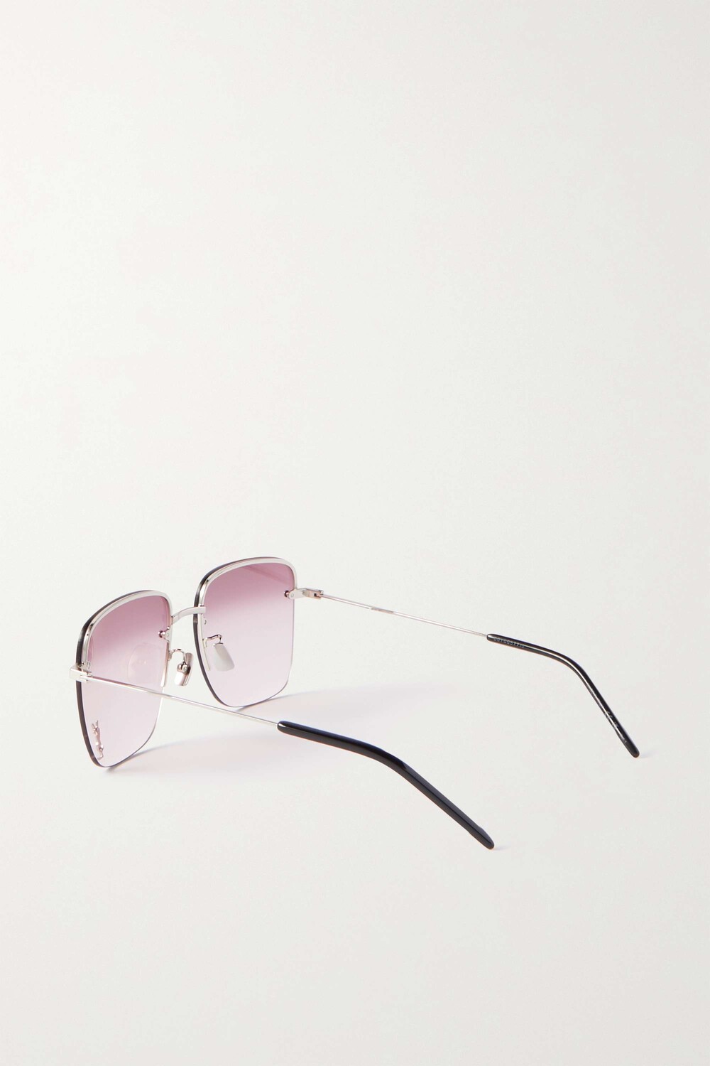 

SAINT LAURENT EYEWEAR солнцезащитные очки YSL Pin в квадратной оправе серебристого цвета, серебро