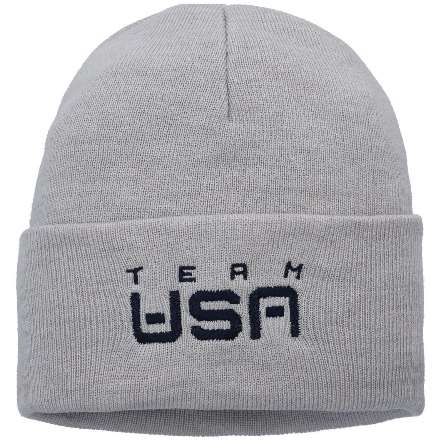 Мужская серая вязаная шапка с манжетами Nike Heathered Team USA