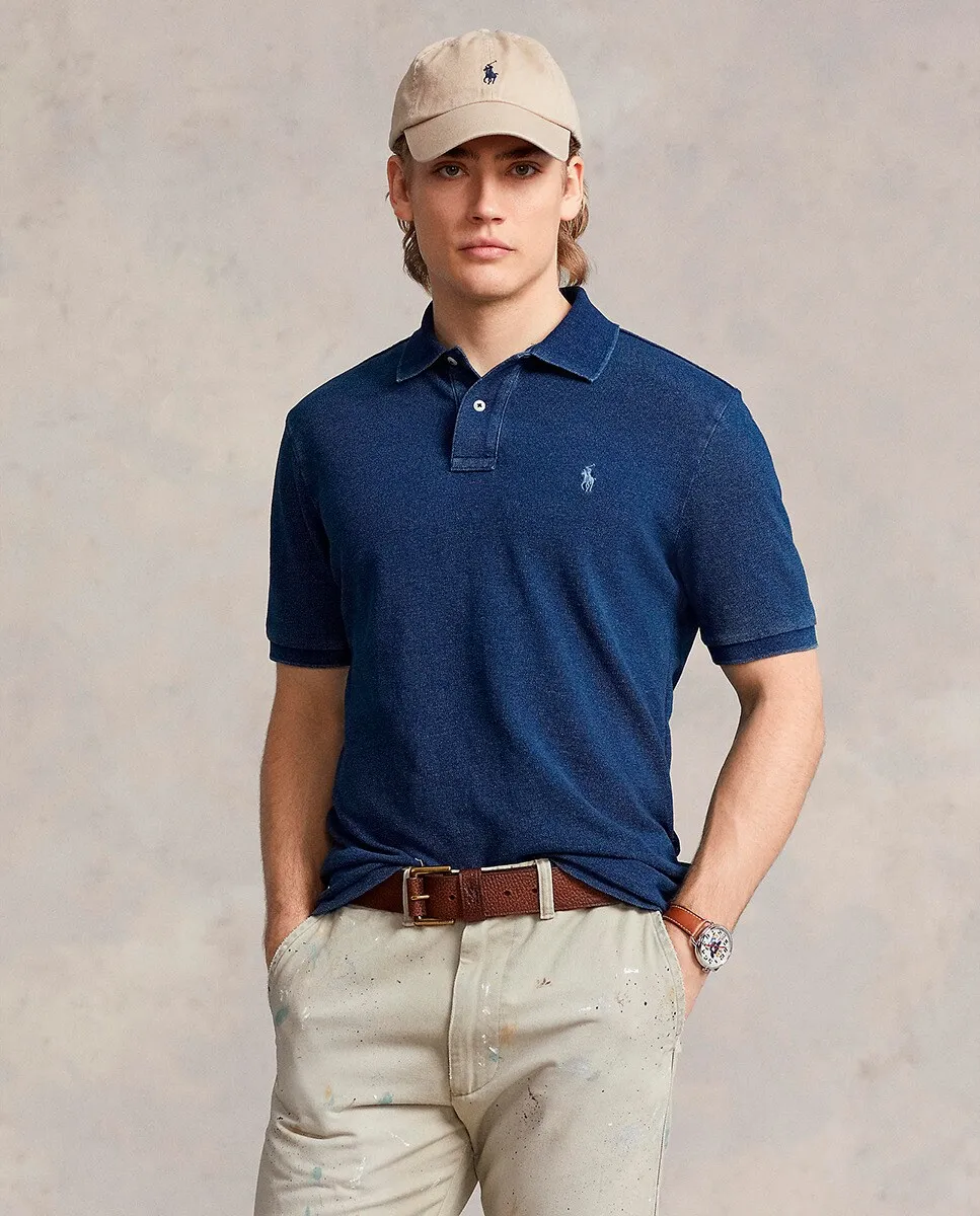

Мужская рубашка-поло из пике стандартного кроя Polo Ralph Lauren, темно-синий