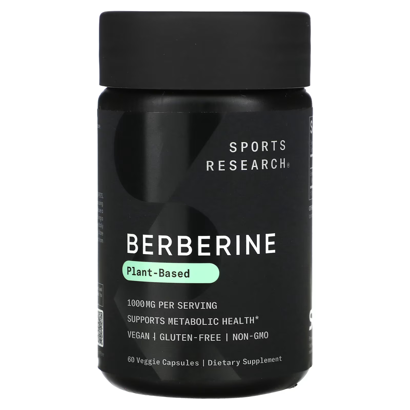 Берберин Sports Research 1000 мг, 60 растительных капсул