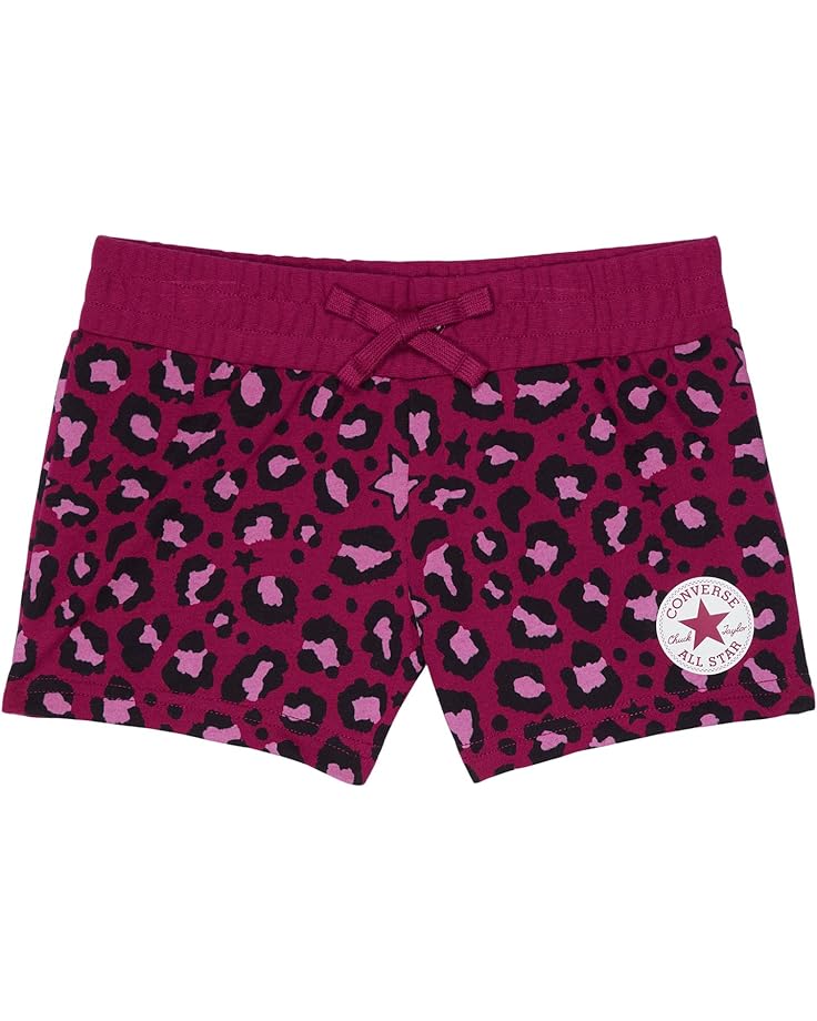 Шорты Converse All Over Print Leopard Shorts, цвет Rose Maroon