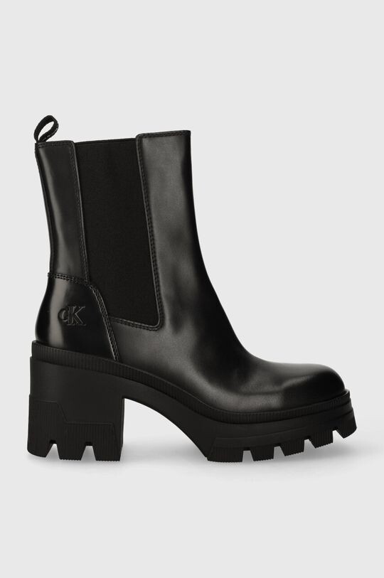 

Кожаные ботильоны CHUNKY HEELD CHELSEA BOOT LTH Calvin Klein Jeans, черный