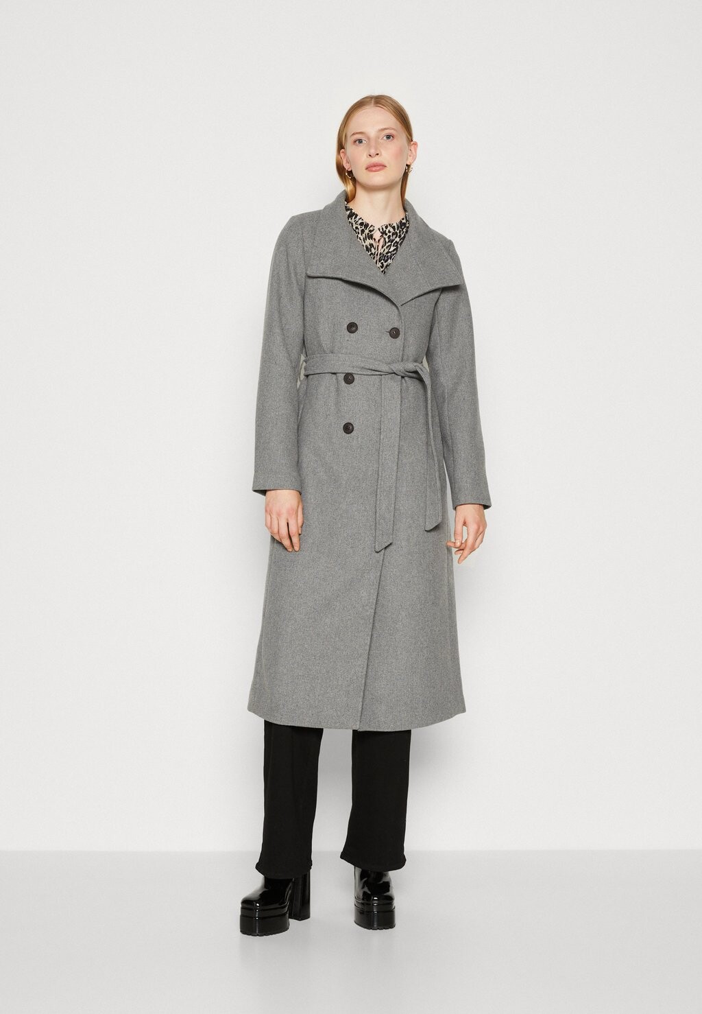 

Пальто ONLY Tall ONLMEDINA ДЛИННОЕ ПАЛЬТО С ПОЯСОМ, цвет medium grey melange