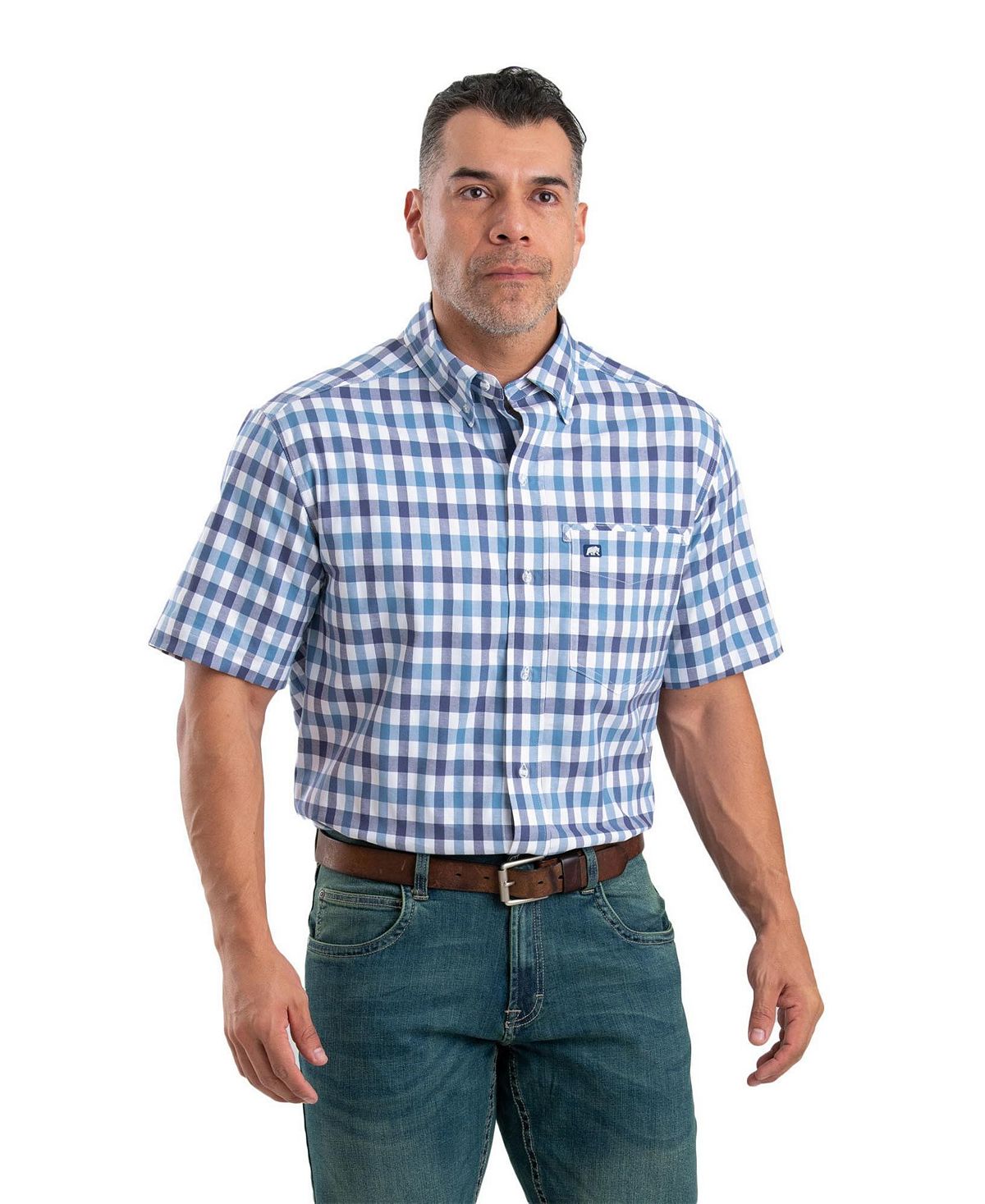 Мужская рубашка на пуговицах с короткими рукавами Big & Tall Foreman Flex Berne george foreman 25800 56