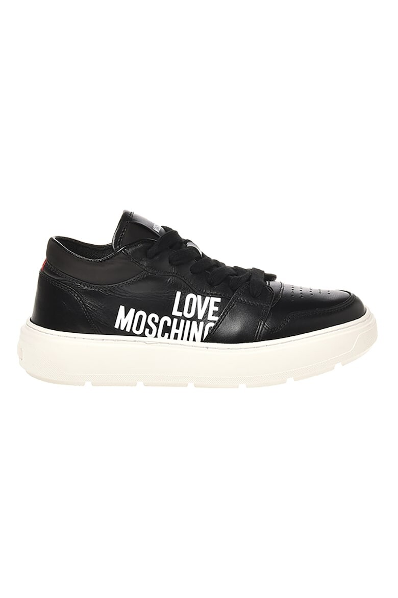 

Кожаные спортивные кроссовки с логотипом Love Moschino, черный