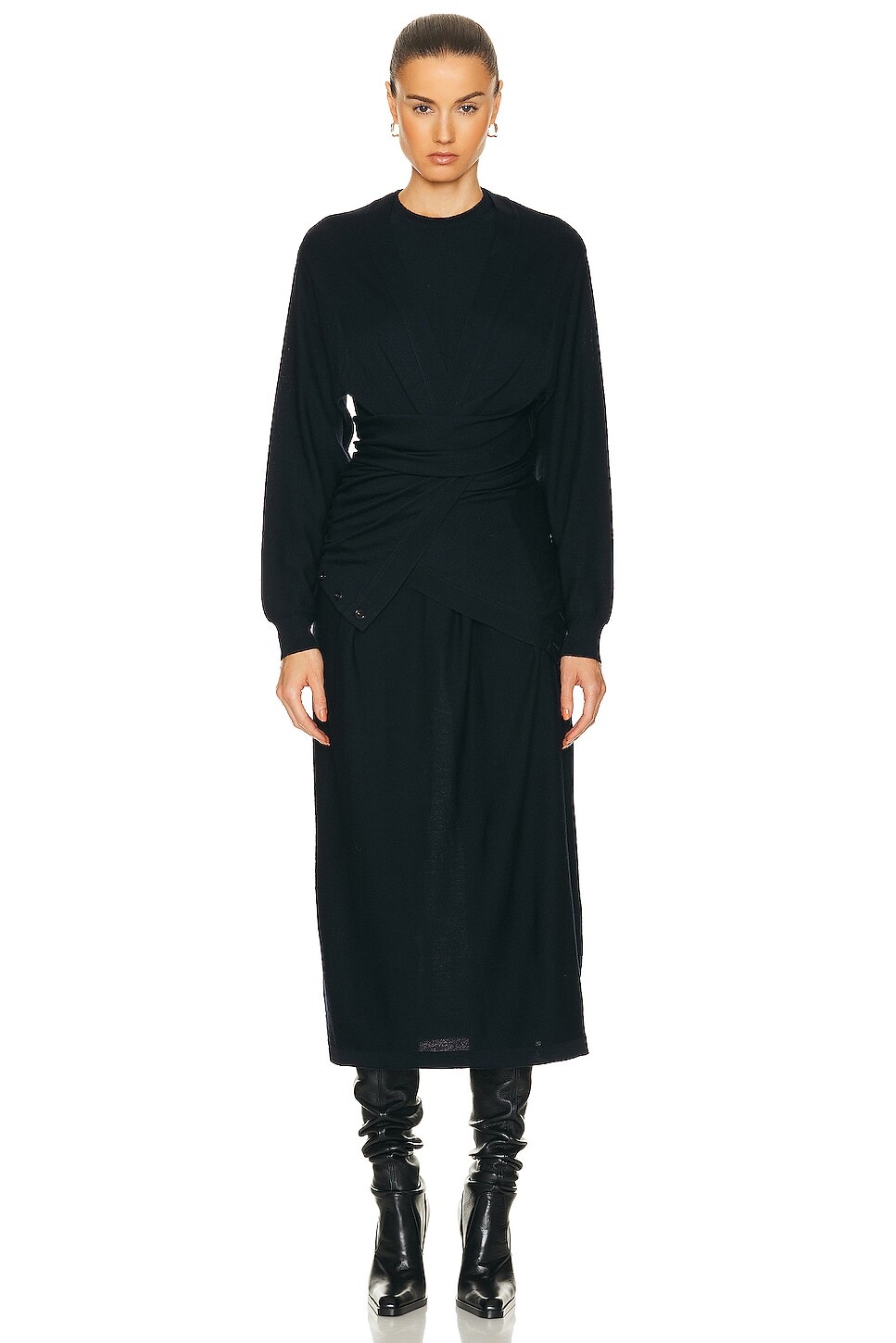 

Платье Lemaire Twisted Trompe L'Oeil, цвет Dark Navy