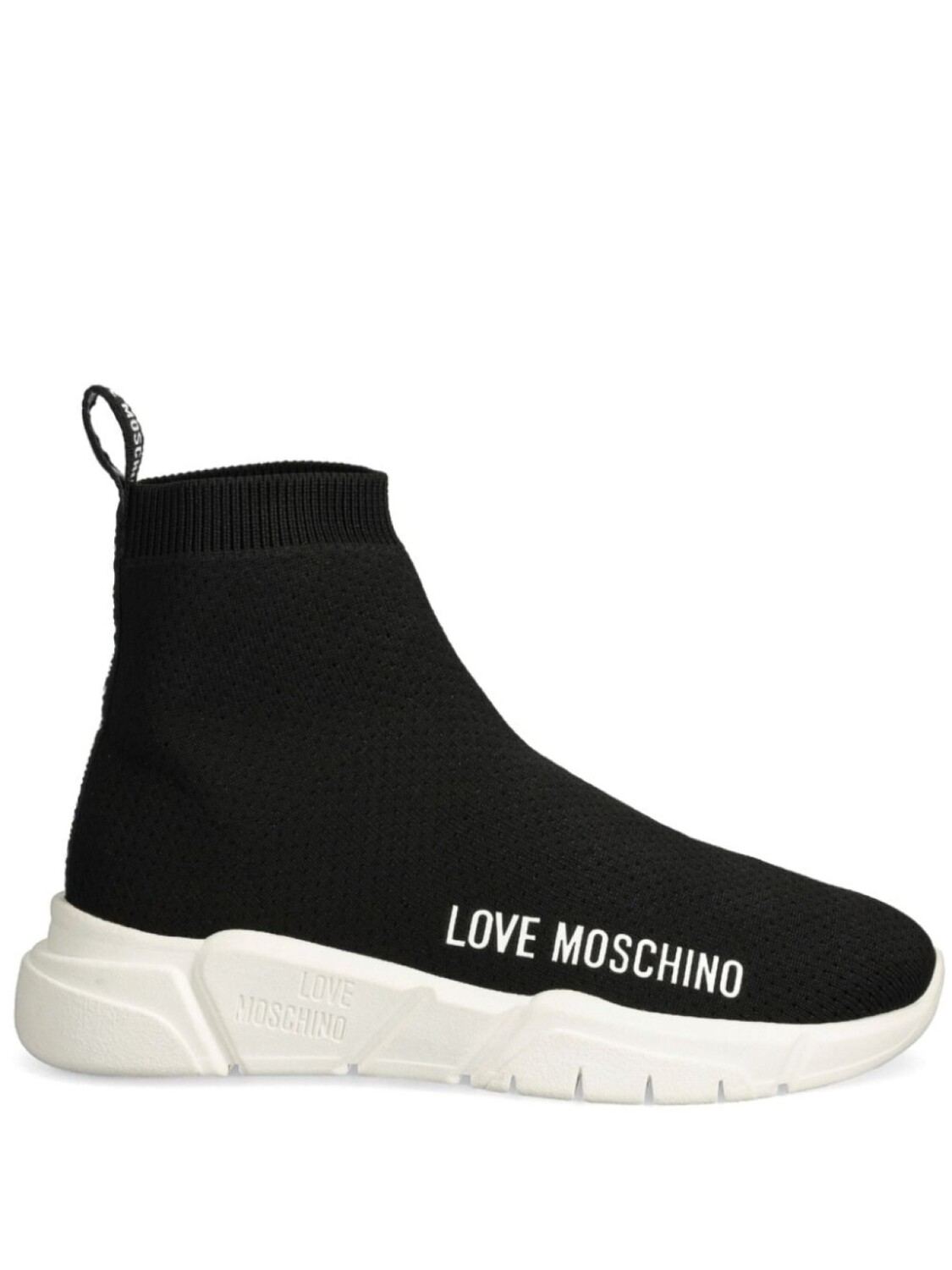 

Эластичные кроссовки с вышитым логотипом Love Moschino, черный