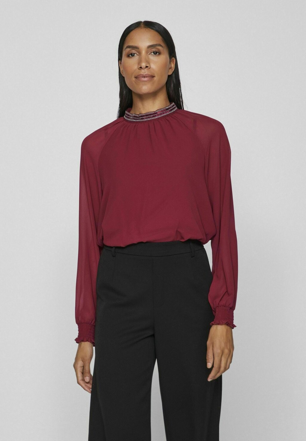 

Блузка VILA LANGARMBLUSE HIGH NECK, цвет beet red
