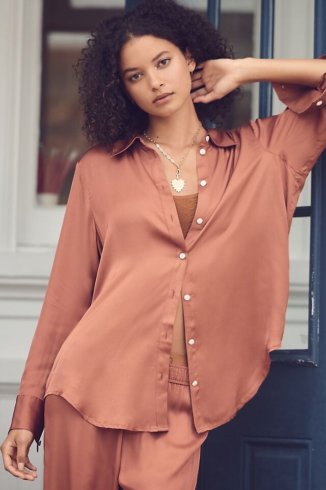 

Пижама шелковая Anthropologie, bark
