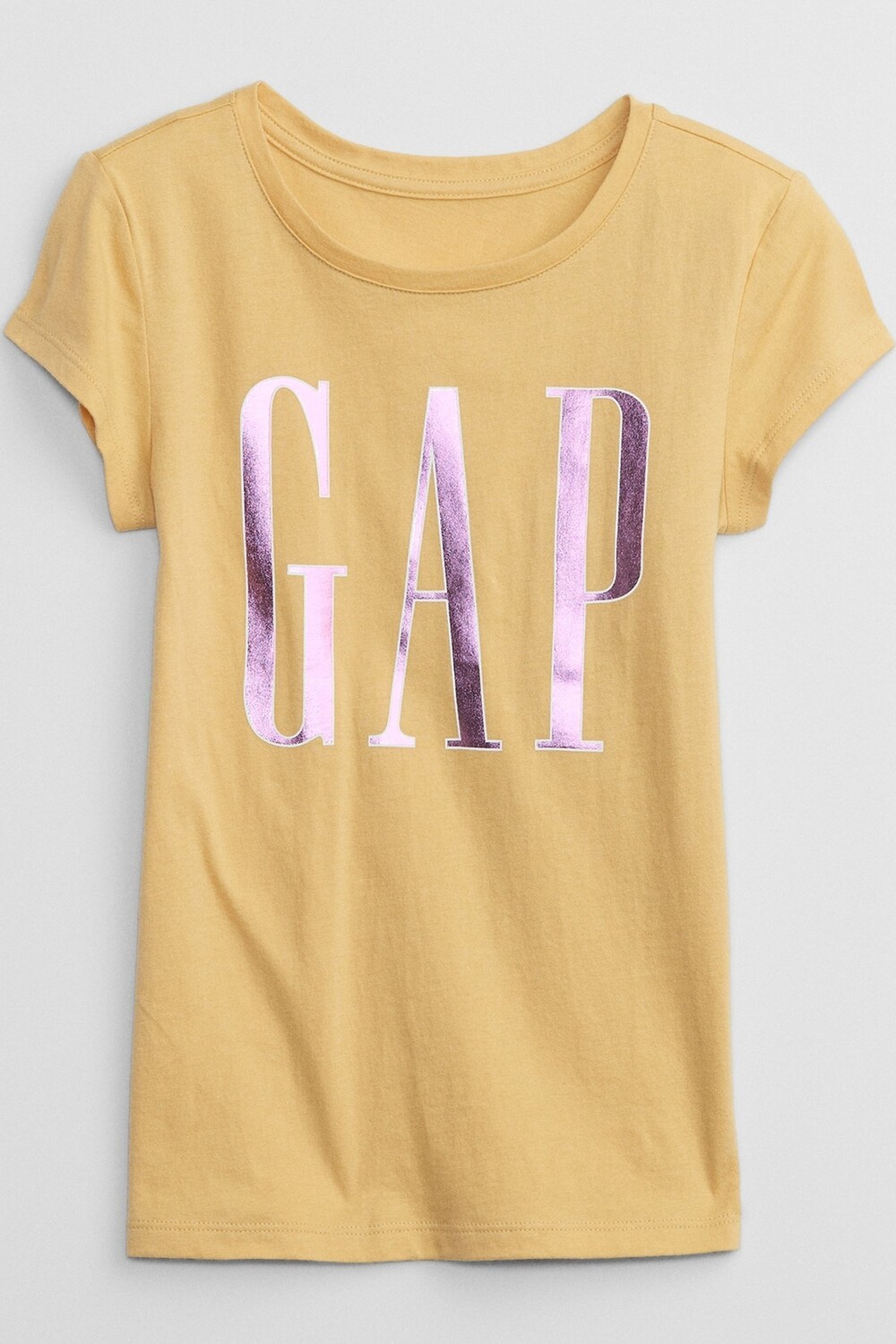 

Футболка с короткими рукавами и металлизированным логотипом Gap, желтый