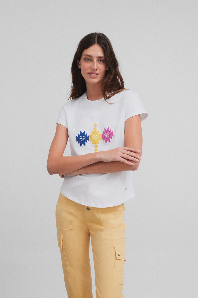 Женская футболка с рисунком иката Silbon, белый медаль с гравировкой комплимент за воспитание детей