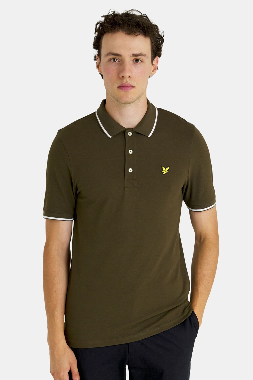 

Зеленая рубашка-поло с декоративными полосками Lyle & Scott, зеленый