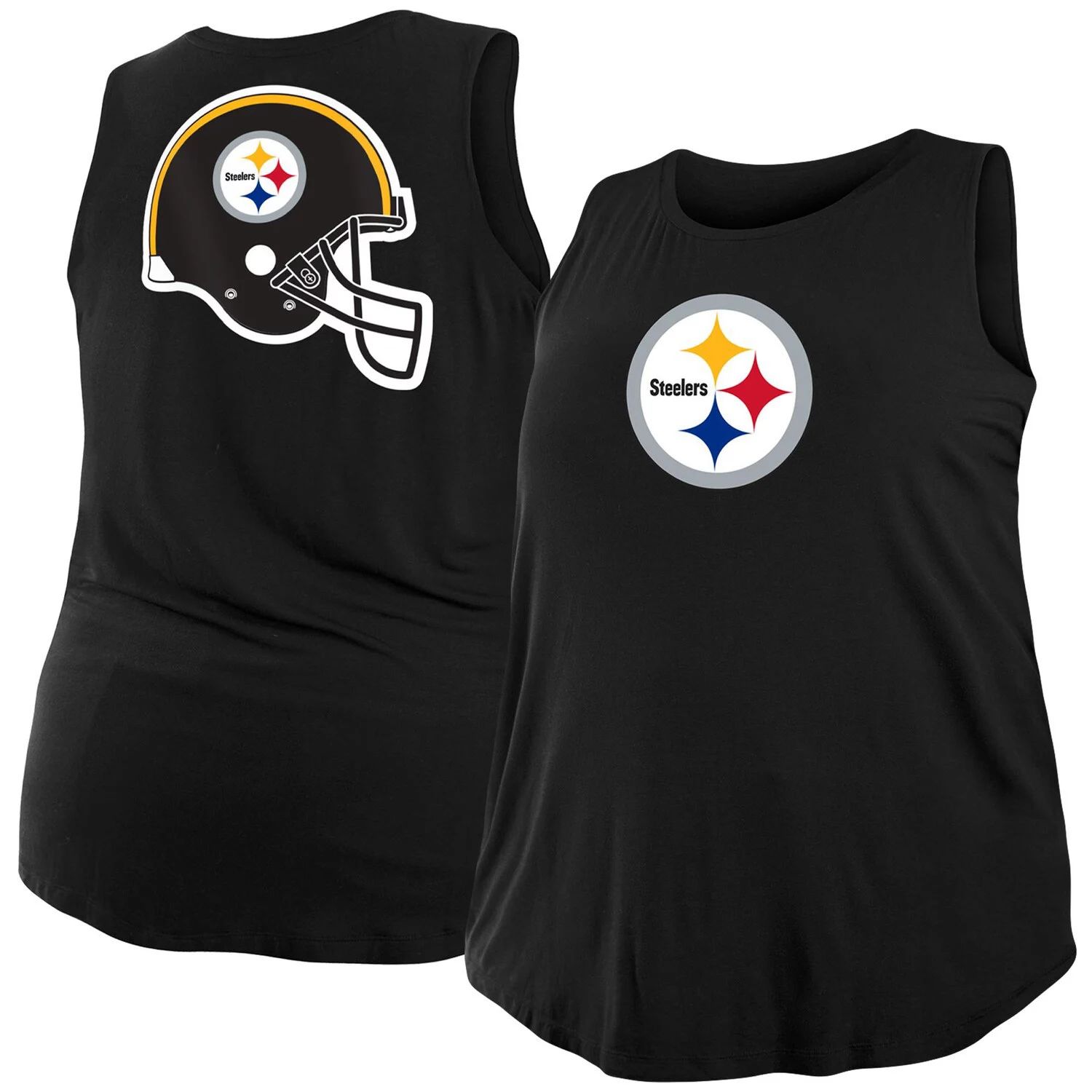 

Женская черная майка больших размеров New Era Pittsburgh Steelers New Era, Черный