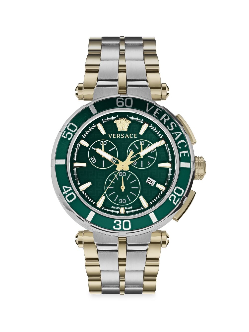 

Двухцветные часы Greca Chrono из нержавеющей стали Versace