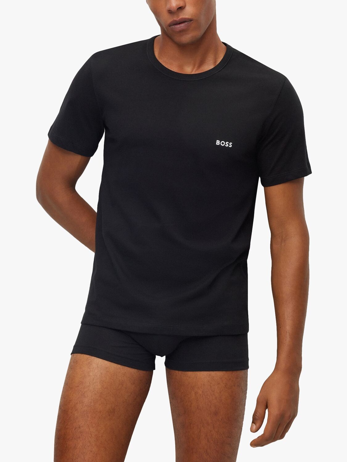 

Хлопковая футболка BOSS с вышитым логотипом HUGO BOSS, белый/хаки/черный