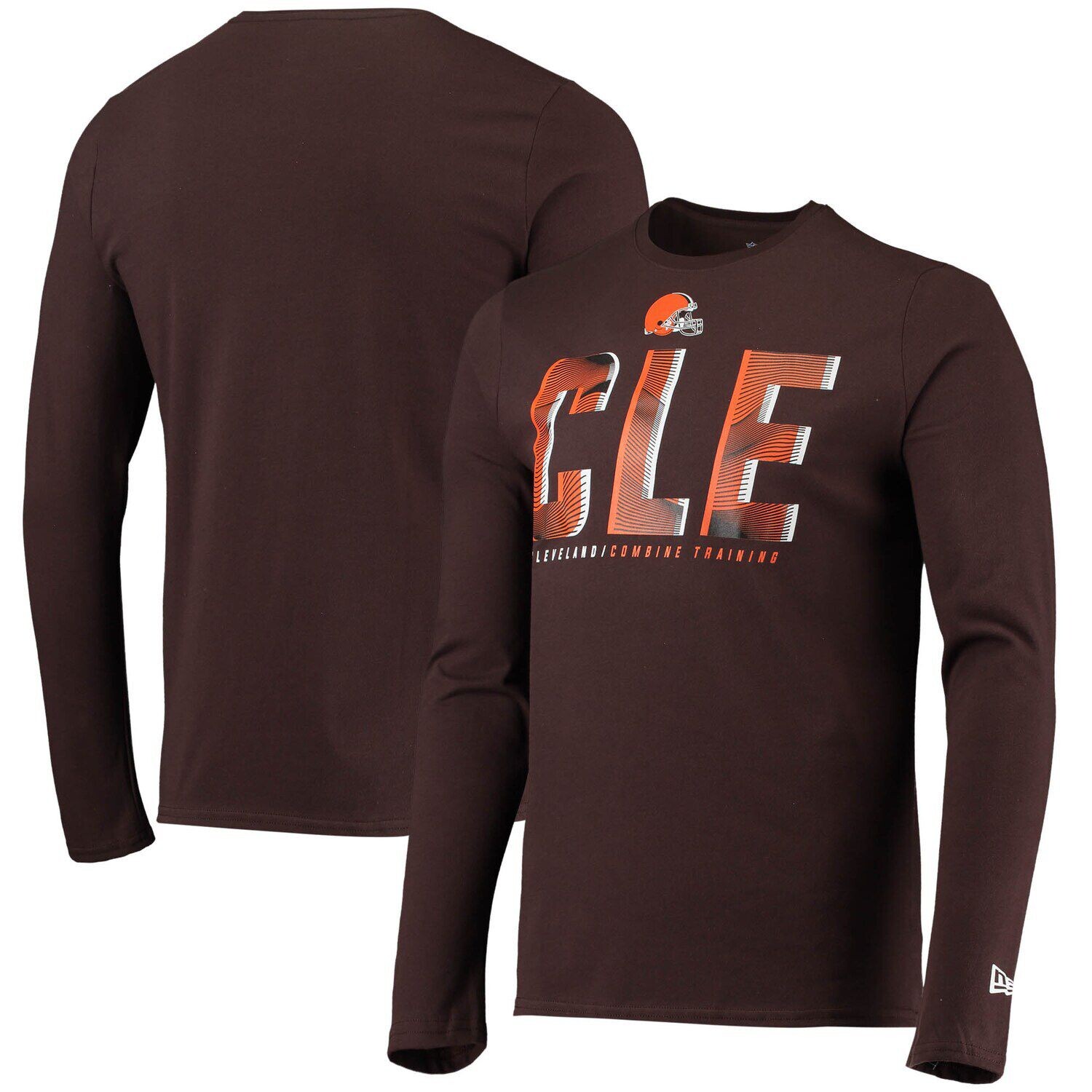 

Мужская футболка New Era Brown Cleveland Browns с длинными рукавами и аутентичной статической аббревиатурой