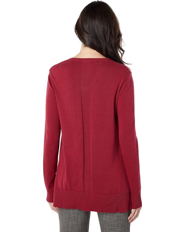 Свитер Lisette L Montreal Ellie Organic Cotton V-Neck Sweater, цвет Cranberry свитер lisette l montreal ellie organic cotton mock neck sweater цвет heather grey