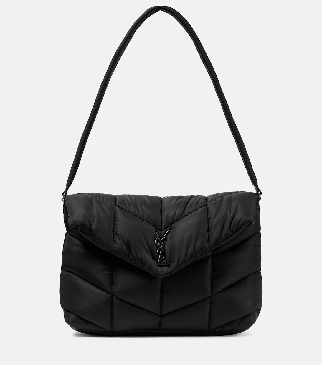 

Стеганая сумка через плечо Puffer среднего размера Saint Laurent, черный