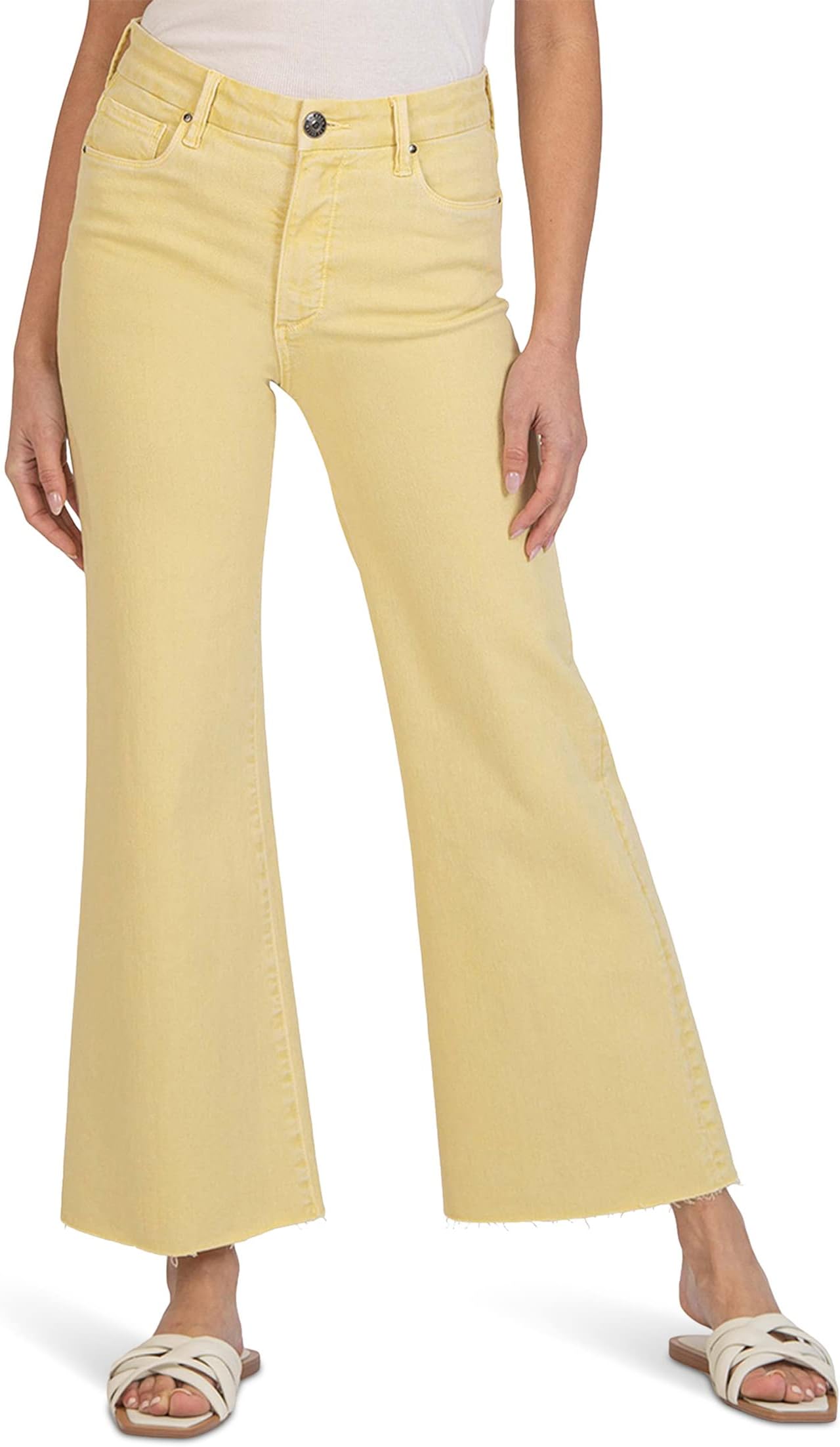 

Джинсы Meg High-Rise Fab AB Wide Leg in Lemon KUT from the Kloth, цвет Lemon