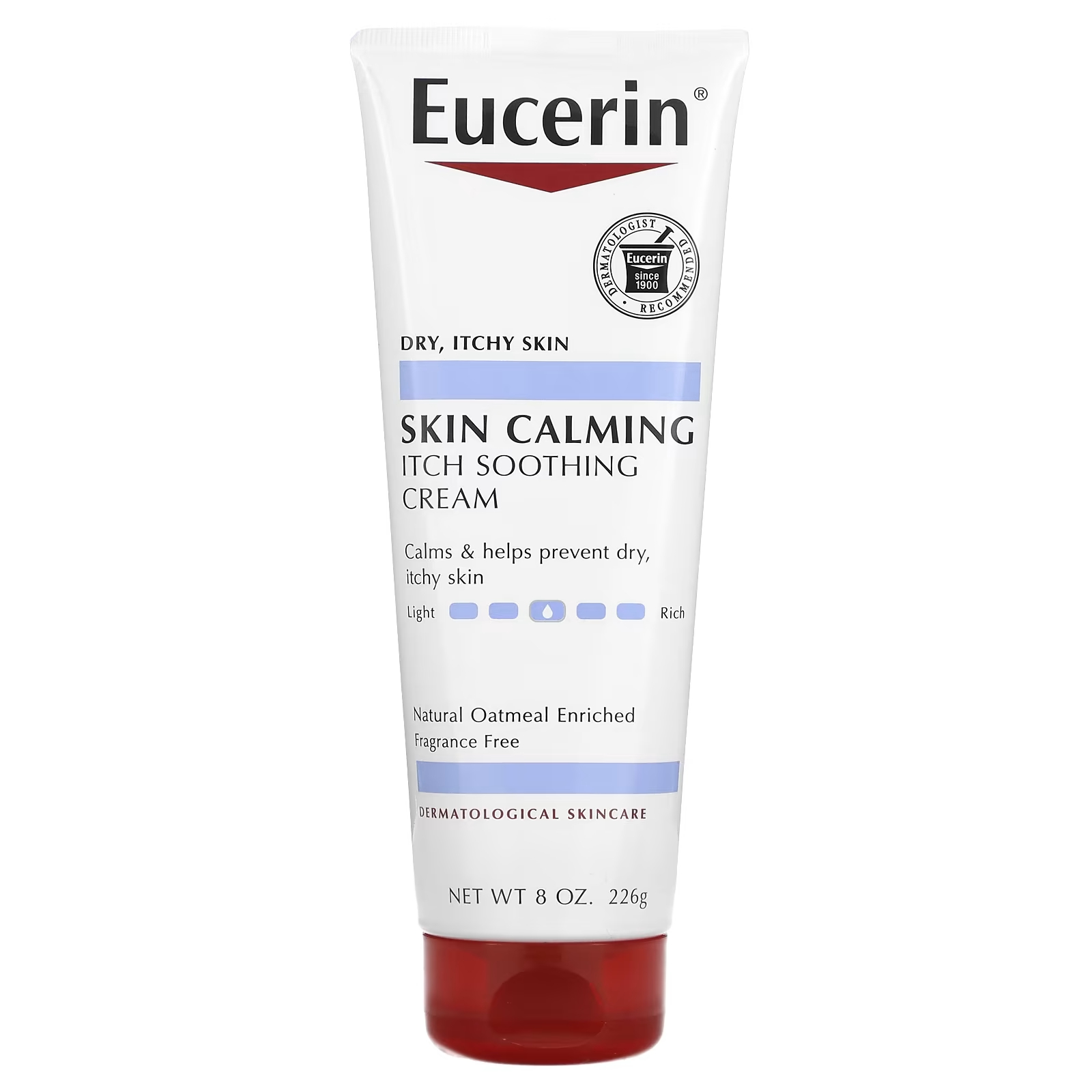 eucerin успокаивающий крем для сухой раздраженной кожи без отдушек 226 г 8 унций Eucerin Skin Calming Itch Успокаивающий крем для сухой зудящей кожи, без ароматизаторов, 8 унций (226 г)