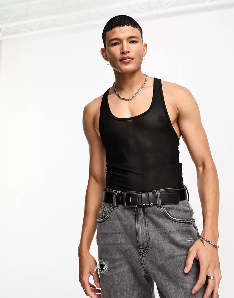 

Черное боди из сетки ASOS