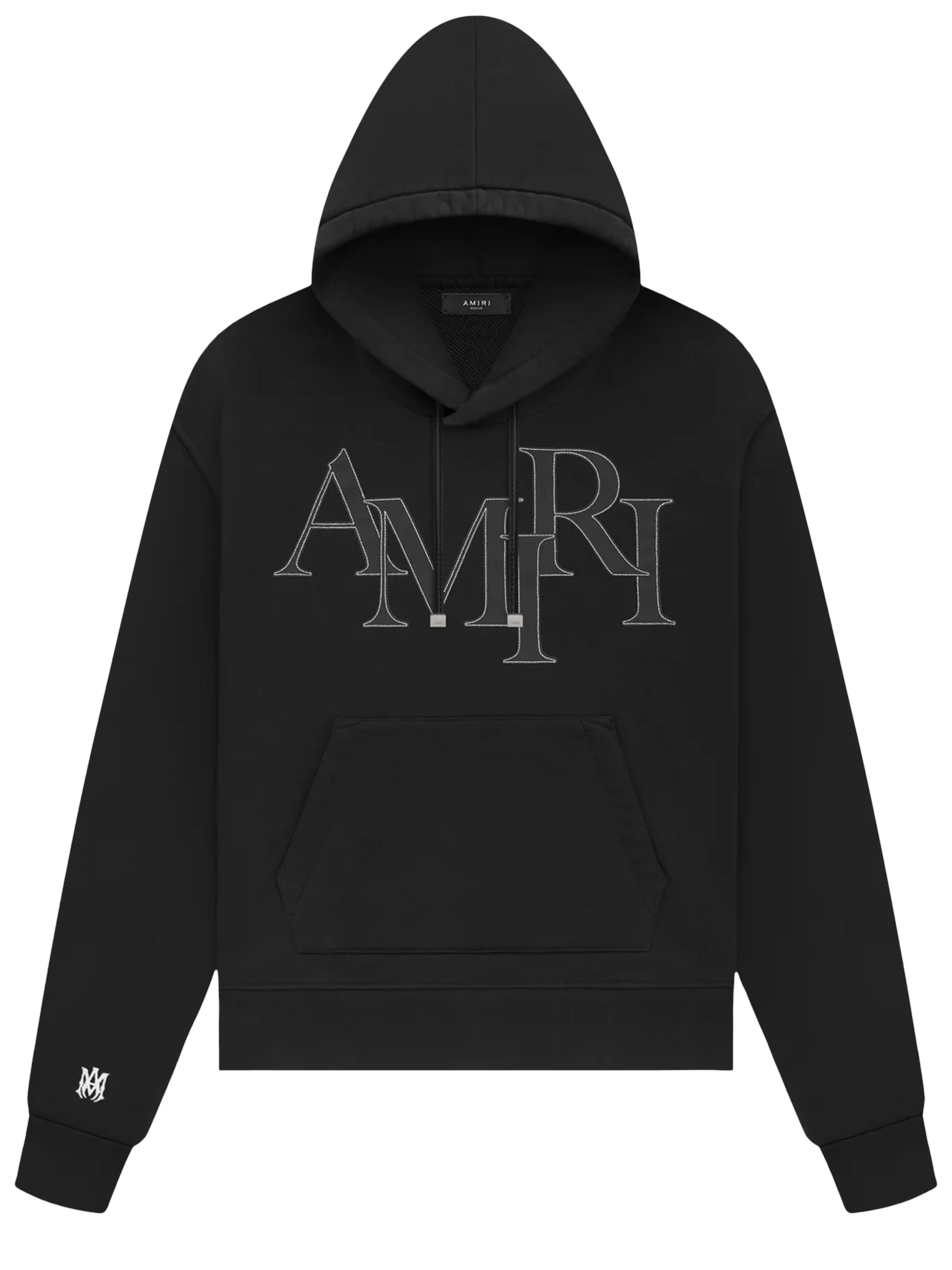 Худи Amiri Amiri Staggered Logo, черный футболка amiri core logo slim fit brown коричневый