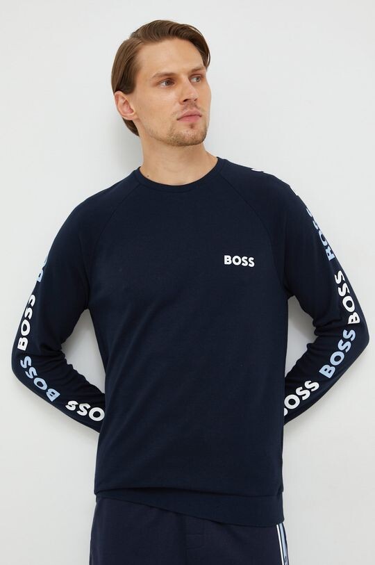 

Хлопковая толстовка Boss, темно-синий