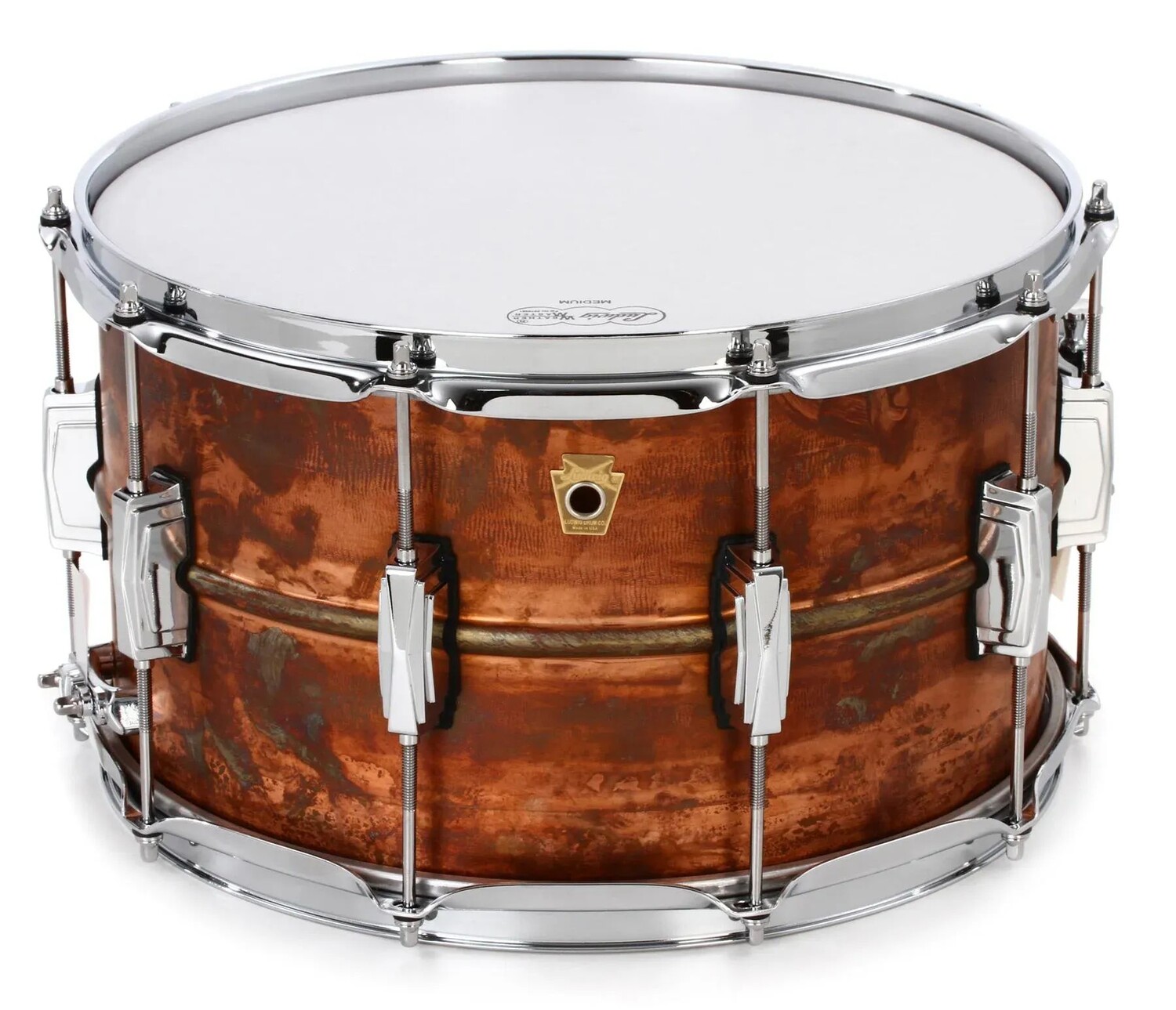 

Малый барабан Ludwig Copper Phonic — 8 x 14 дюймов — отделка необработанной патиной