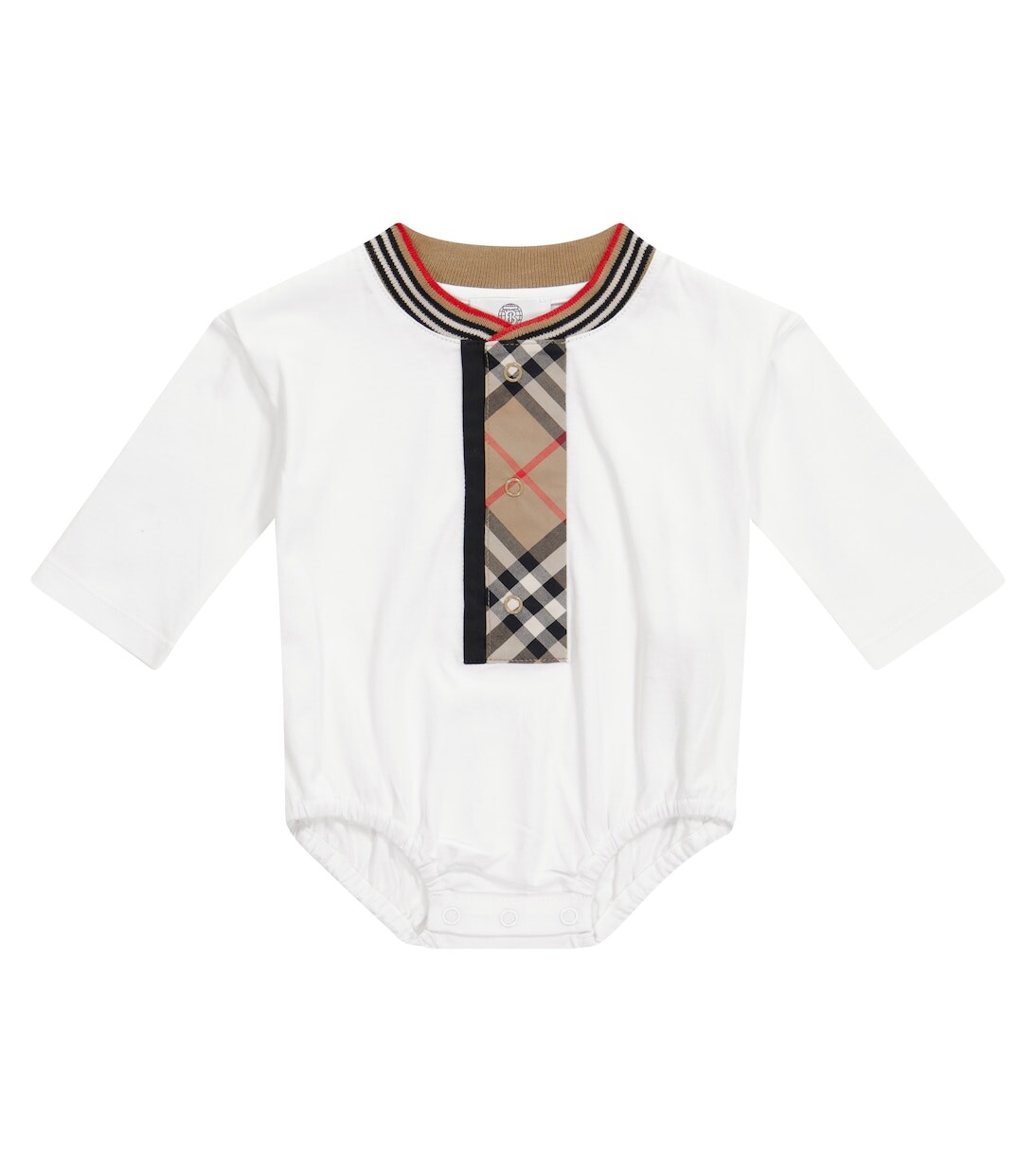

Детское хлопковое боди Burberry Kids, белый