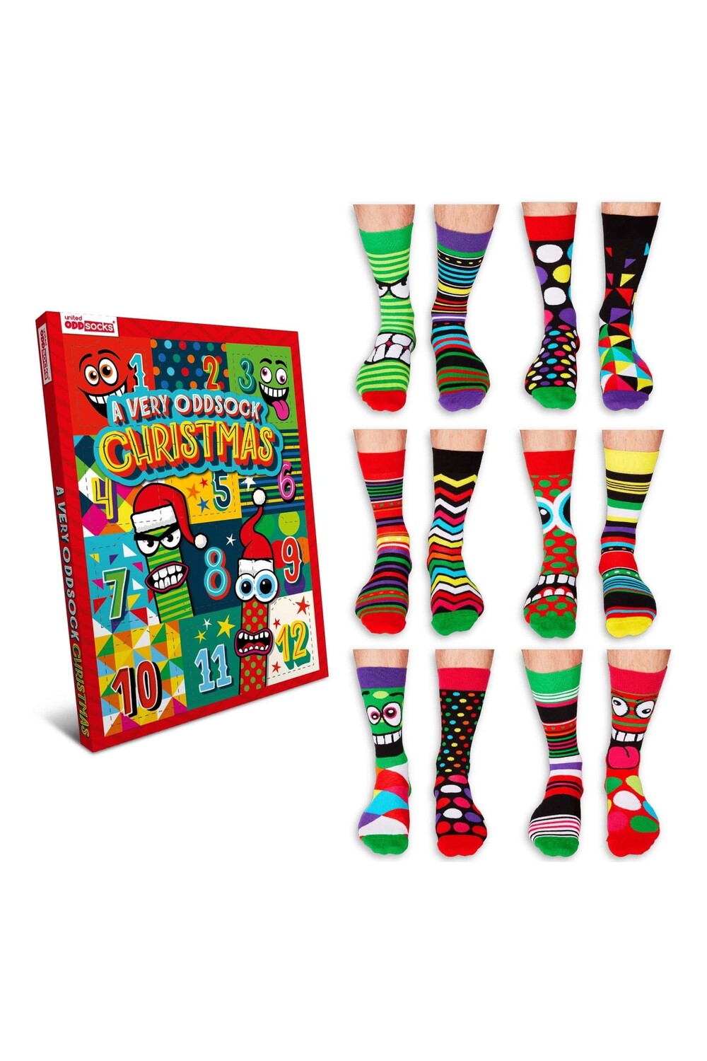 

12 дней носков календарей для адвента United Odd Socks, черный