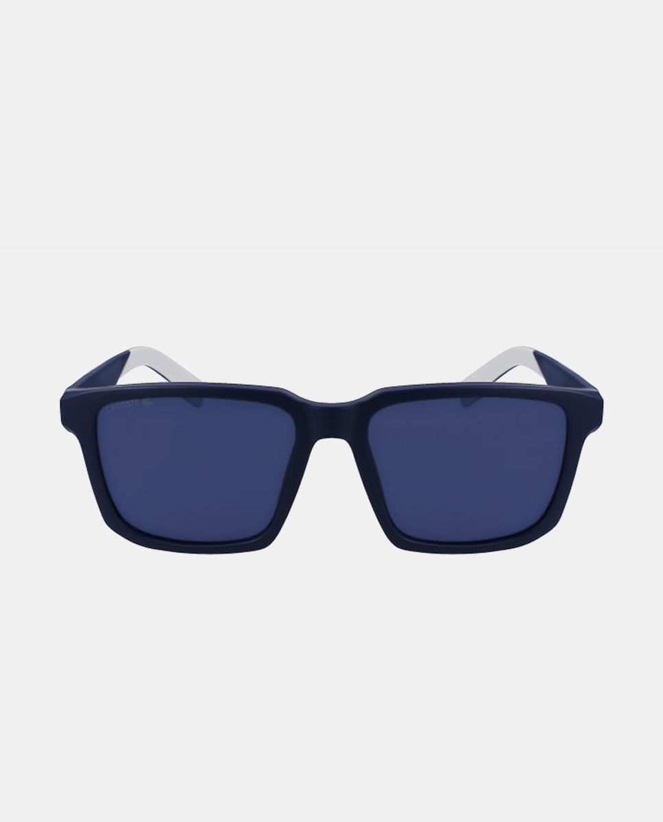 Мужские солнцезащитные очки в квадратной оправе темно-синего цвета Lacoste, темно-синий