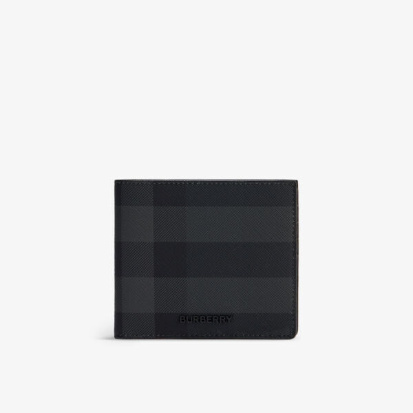 

Кошелек из хлопка с покрытием в клетку Burberry, цвет charcoal