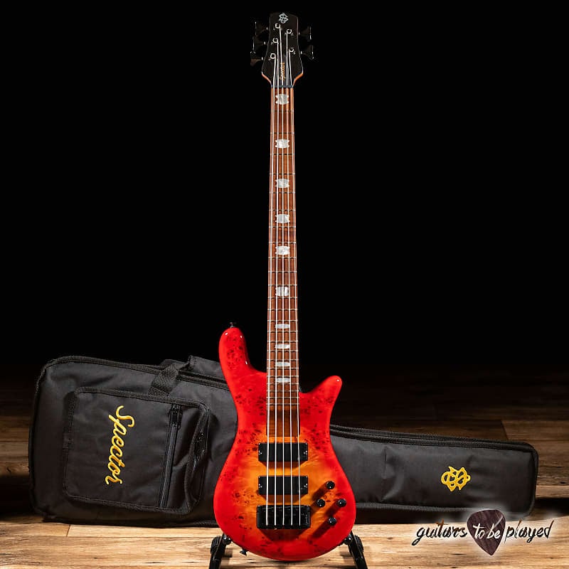 

Басс гитара Spector EuroBolt 5 Poplar Burl 5-String Bass Guitar – Inferno Red Gloss