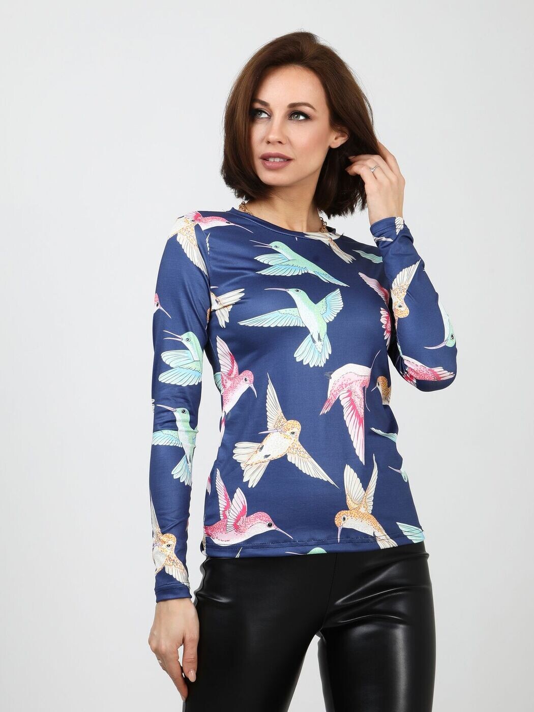 

Поло Awesome Apparel Langarmshirt, синий