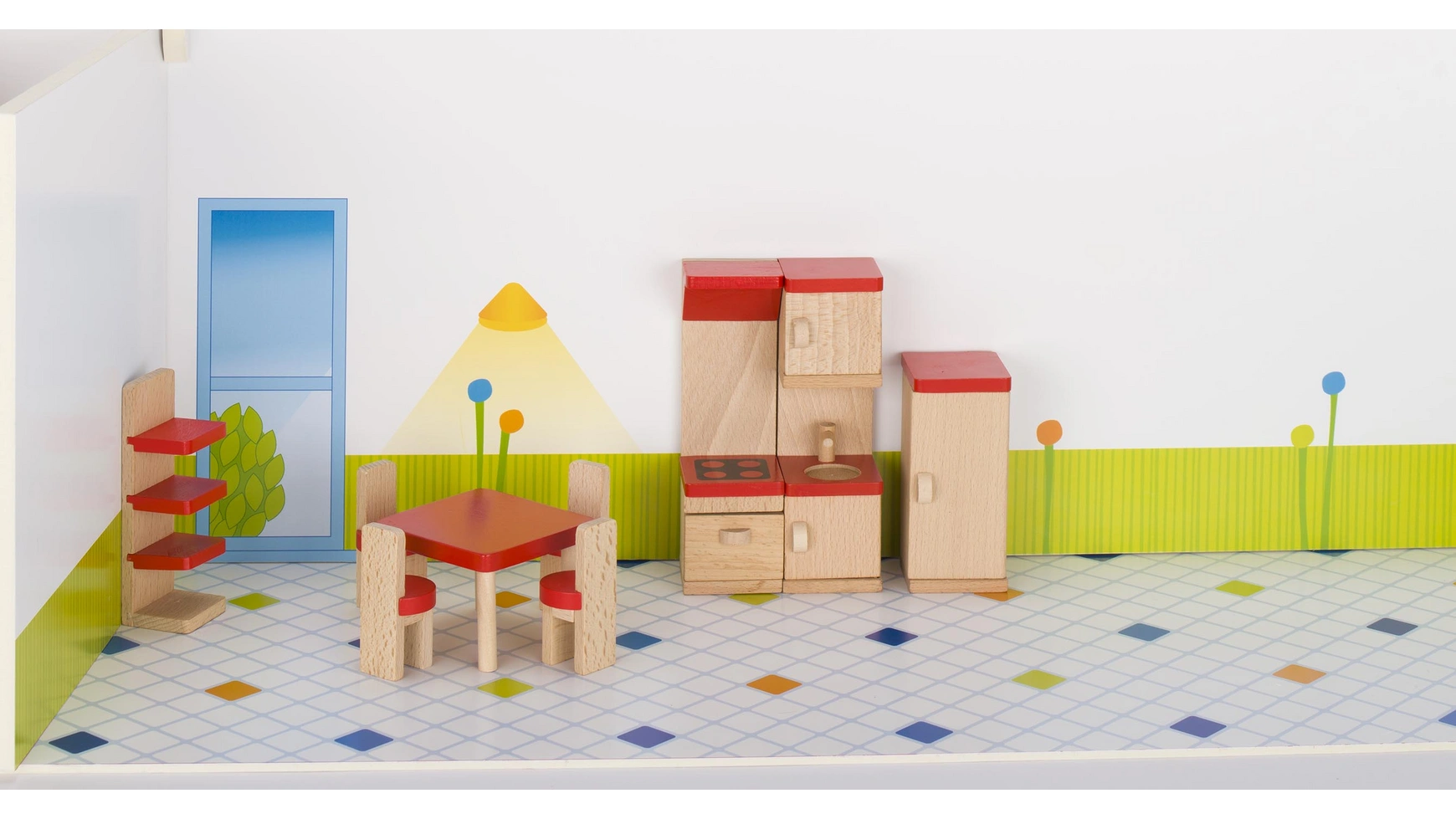 Goki Кукольная мебель для кухни, базовая модель набор текстиля для розовых домиков серии вдохновение