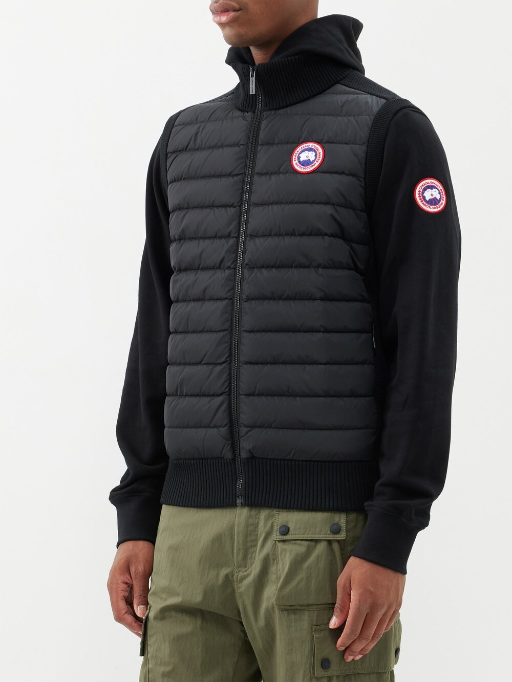 Стеганый жилет hybridge из шерсти мериноса Canada Goose, черный жилет из шерсти dynaluxe garson canada goose