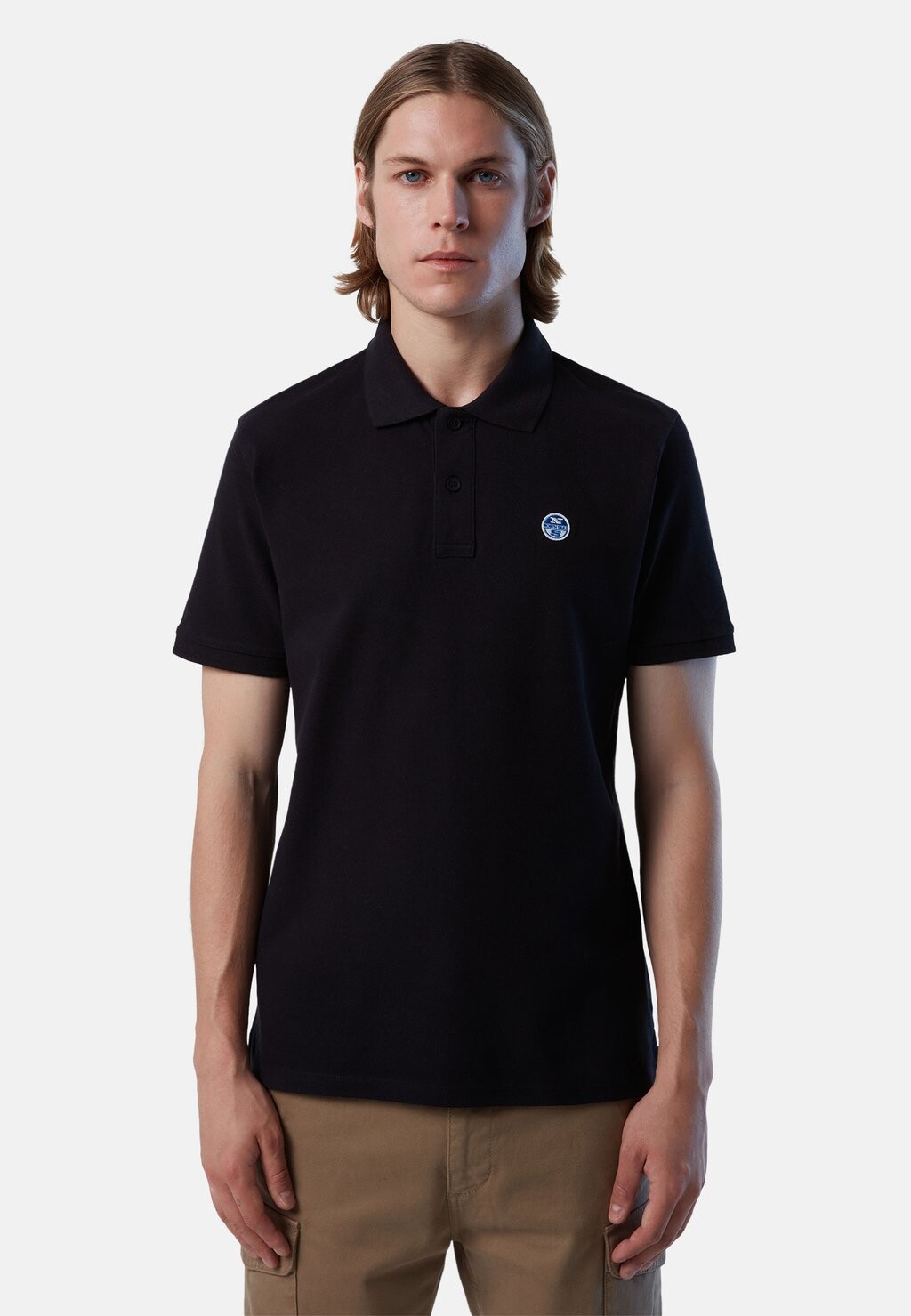 

Поло Mit Logo-Aufnäher North Sails, черный