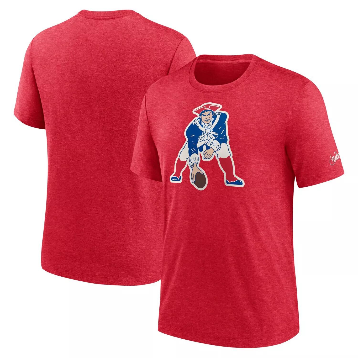 

Мужская трехцветная футболка с логотипом Heather Maroon New England Patriots Rewind Logo Nike
