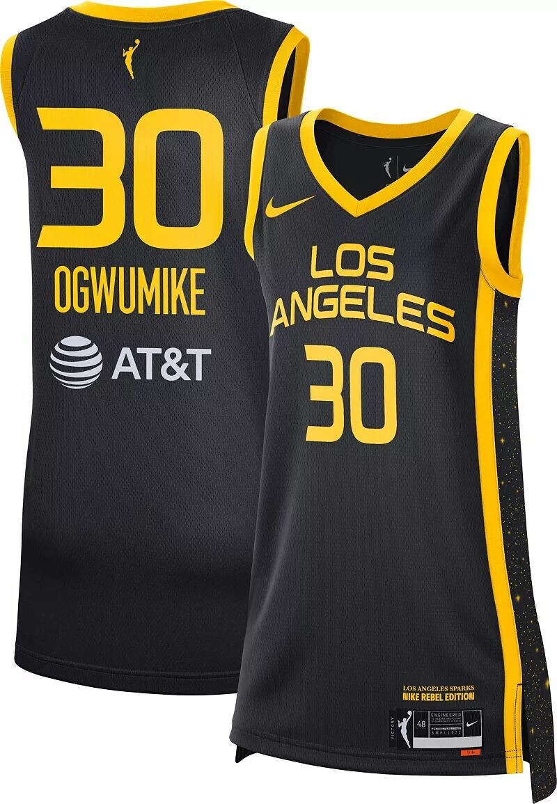 

Черная майка Nike Adult Los Angeles Sparks Nneka Ogwumike Victory Rebel